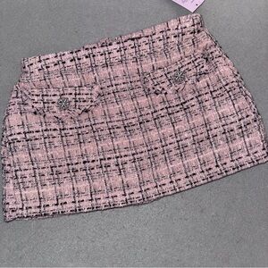 NWT Women's tweed Boucle Skort Light Pink
